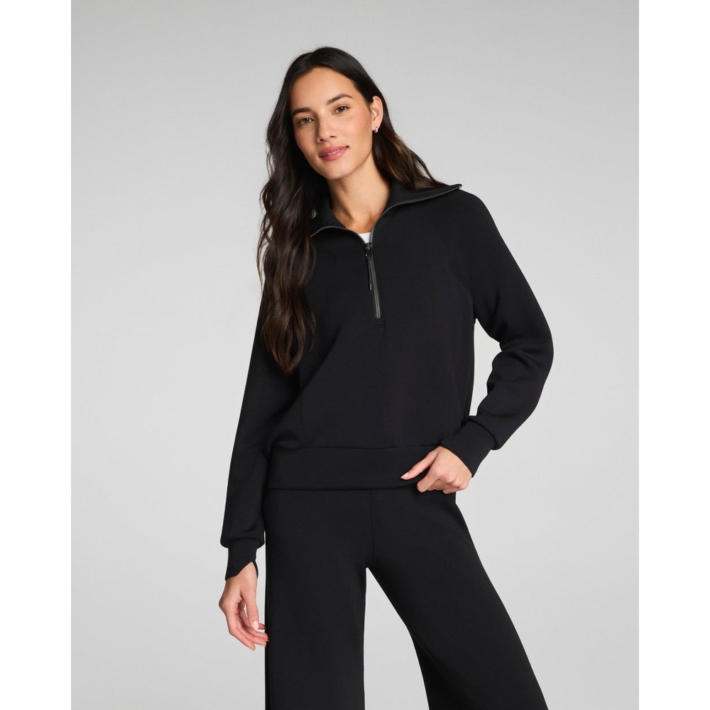 Spanx AirEssentials Half Zip Sweatshirt Black XL Pullover 50346R